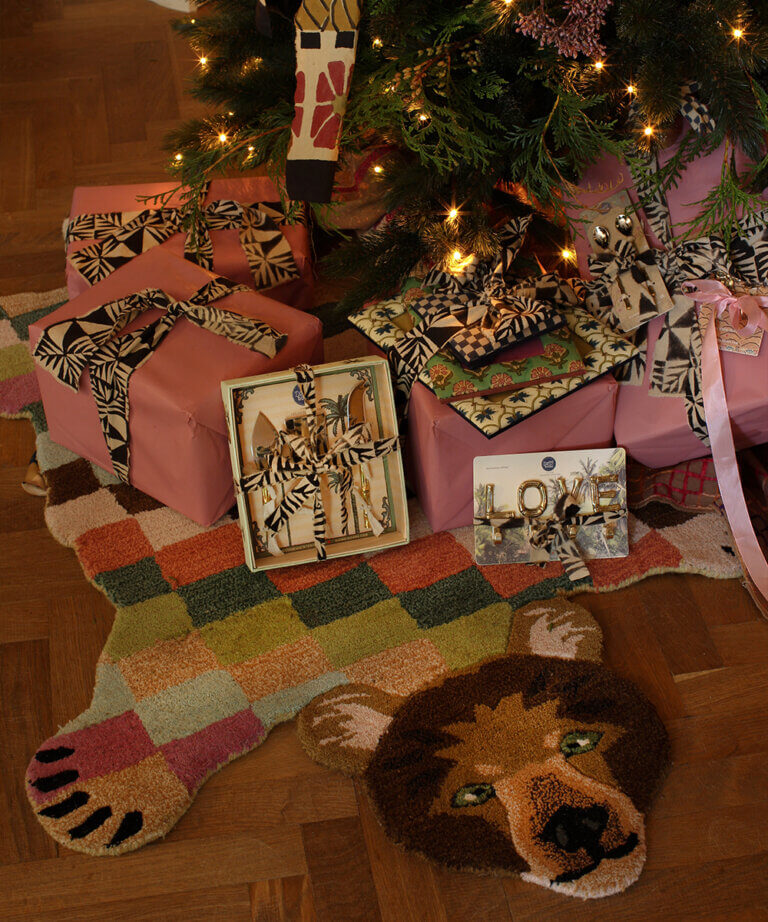 Archie Check Bear Rug Small