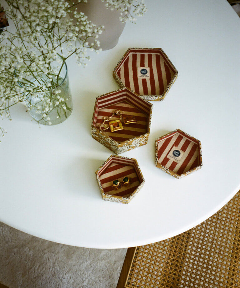 Botanical Fabric Box Hexagoon Set