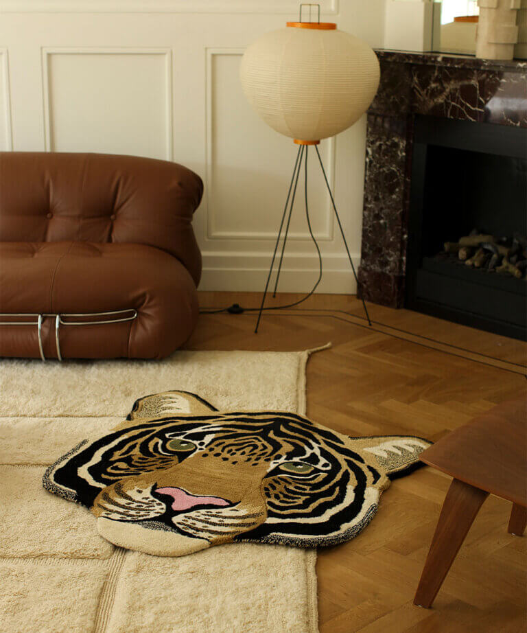 Rajah Tiger Head Rug Large